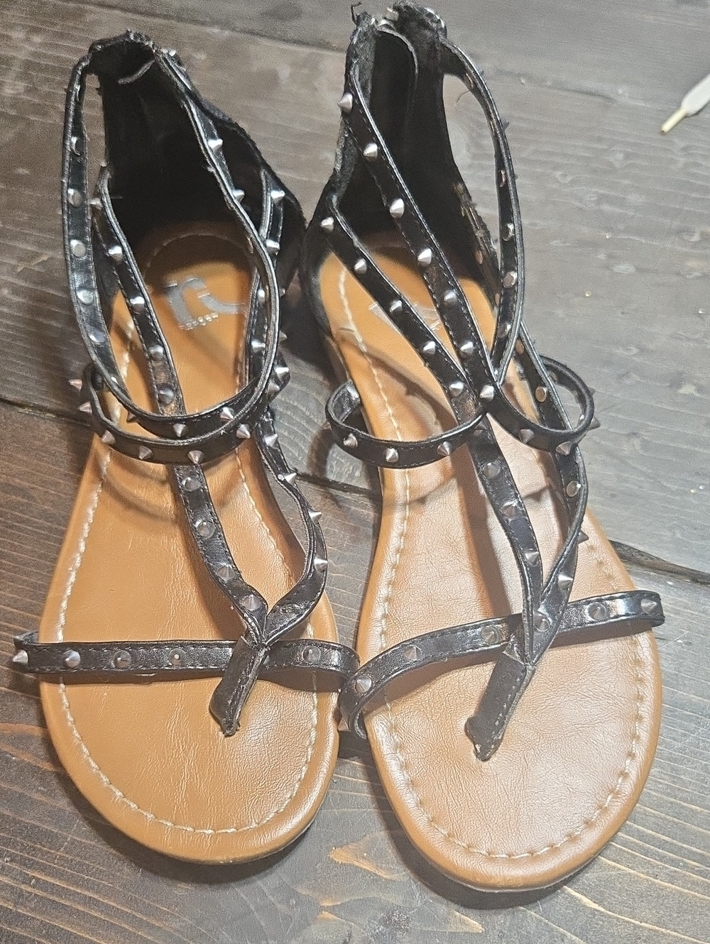 Report Black Studded Strappy Women's Sandals